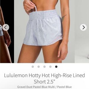 Lululemon Hotty Hot 2.5” lined shorts 6 gravel dust